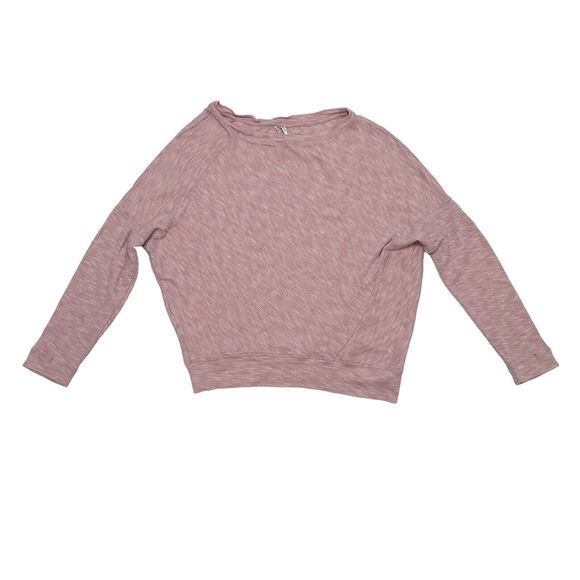 Anthropologie Tops - Anthropologie Top Size Small Pink Dolman Sleeve Boat Neck Thin Knit Casual